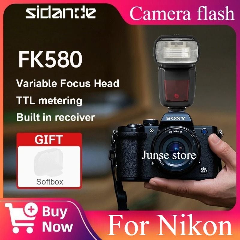 Sidande / / Sidande Fk580 Gn58 Camera Flash Light TLL ,Speedlight Speedlite for Nikon Camera - Image 1