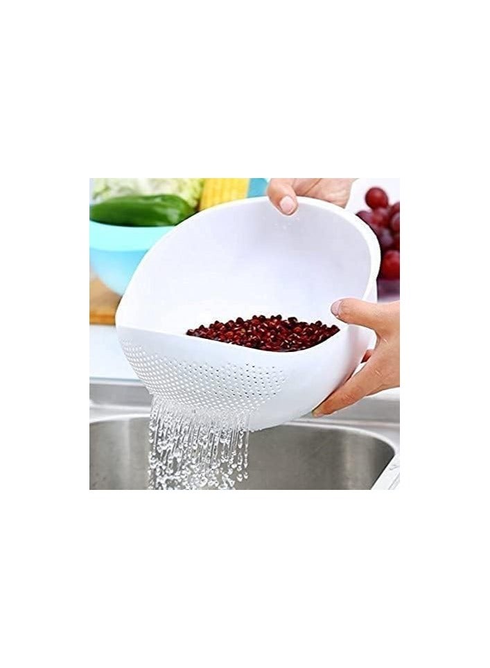 MIRFA Multifunctional Rice Washing Strainer Colander Basket Bowl - Image 2