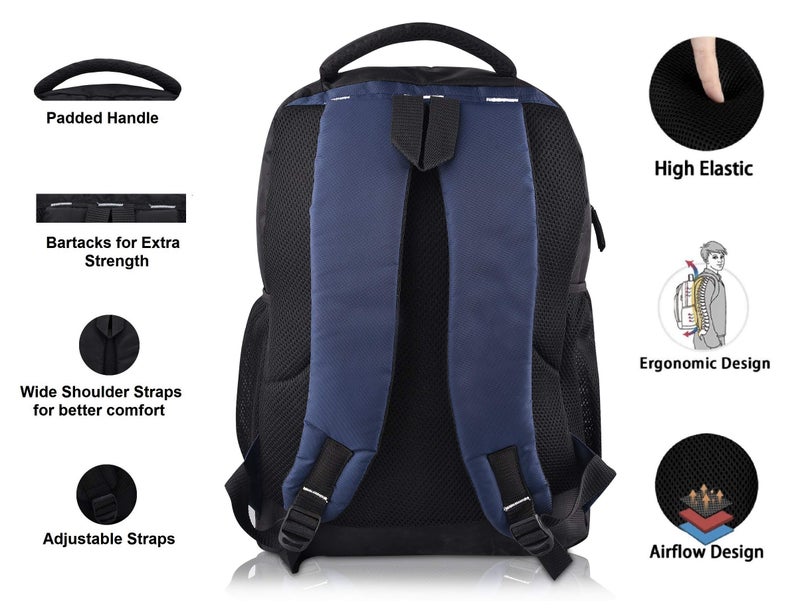 ADISA 32 Ltrs Water Resistant Casual Travel Bagpack/College Backpack/School Office Bag for Men and Women (navy) - Image 4