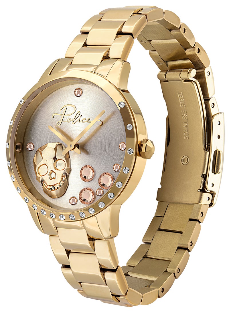 POLICE Women Ponta Black Dial Leather Strap Analog Watch for Women, 36mm - Image 3
