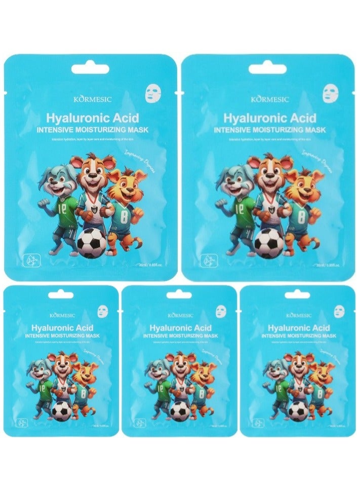 Kormesic Hyaluronic Acid Facial Mask 25ml-5 packs  - Intense Hydration - Image 1