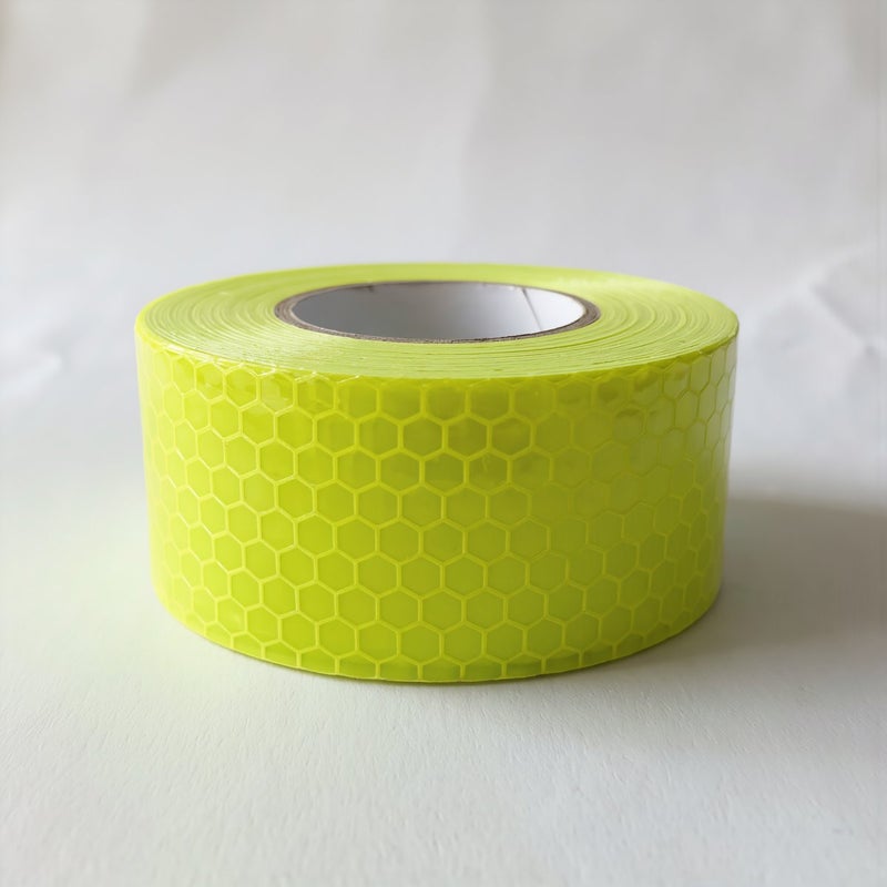 Reflective Tape Fluorescent Yellow Green 5cm x 3m Multipurpose Safety Sticker For Car Bike Stair Construction - Image 2