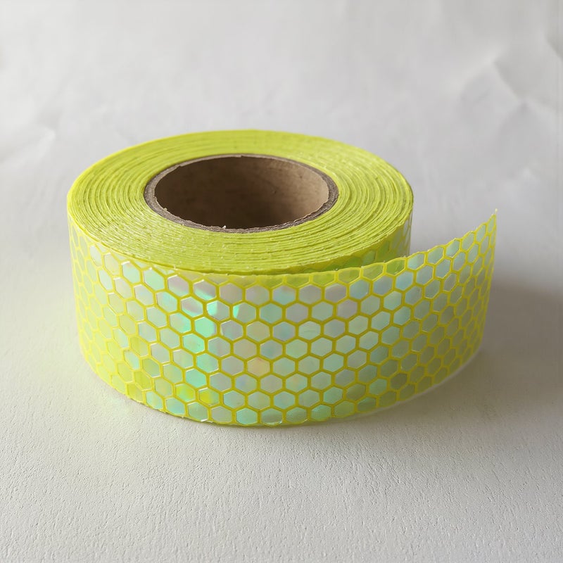 Reflective Tape Fluorescent Yellow Green 5cm x 3m Multipurpose Safety Sticker For Car Bike Stair Construction - Image 3