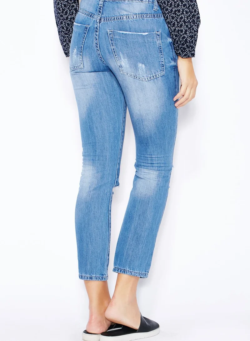 Ginger Ripped Boyfriend Jeans