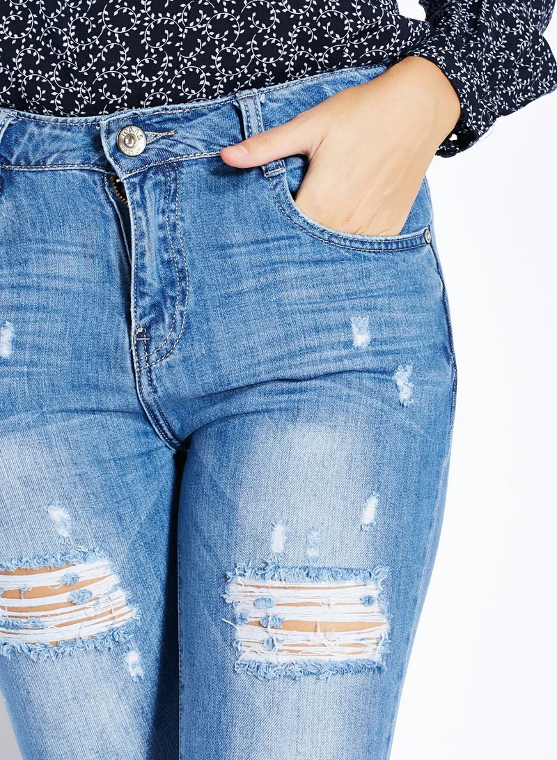 Ginger Ripped Boyfriend Jeans