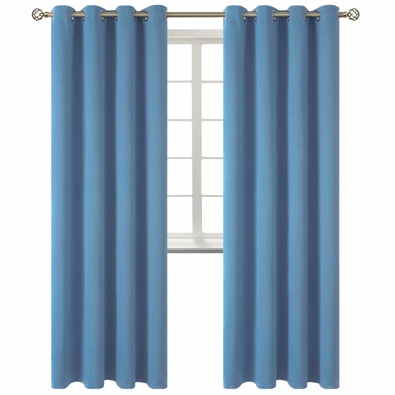 BGment Blackout Curtains for Bedroom - Grommet Thermal Insulated Room Darkening Curtains for Living Room  Set of 2 Panels (52 x 84 Inch  Faded Denim) - Image 1