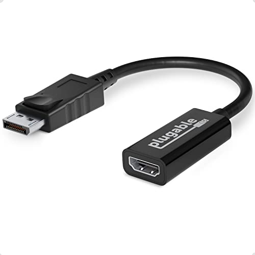 Plugable Active DisplayPort to HDMI Adapter, Uni-Directional, Driverless, Adapts Any Full-Sized DP Port to Enable Connecting a HDMI Cable and Display up to 4K 3840x2160 @60Hz - Image 1