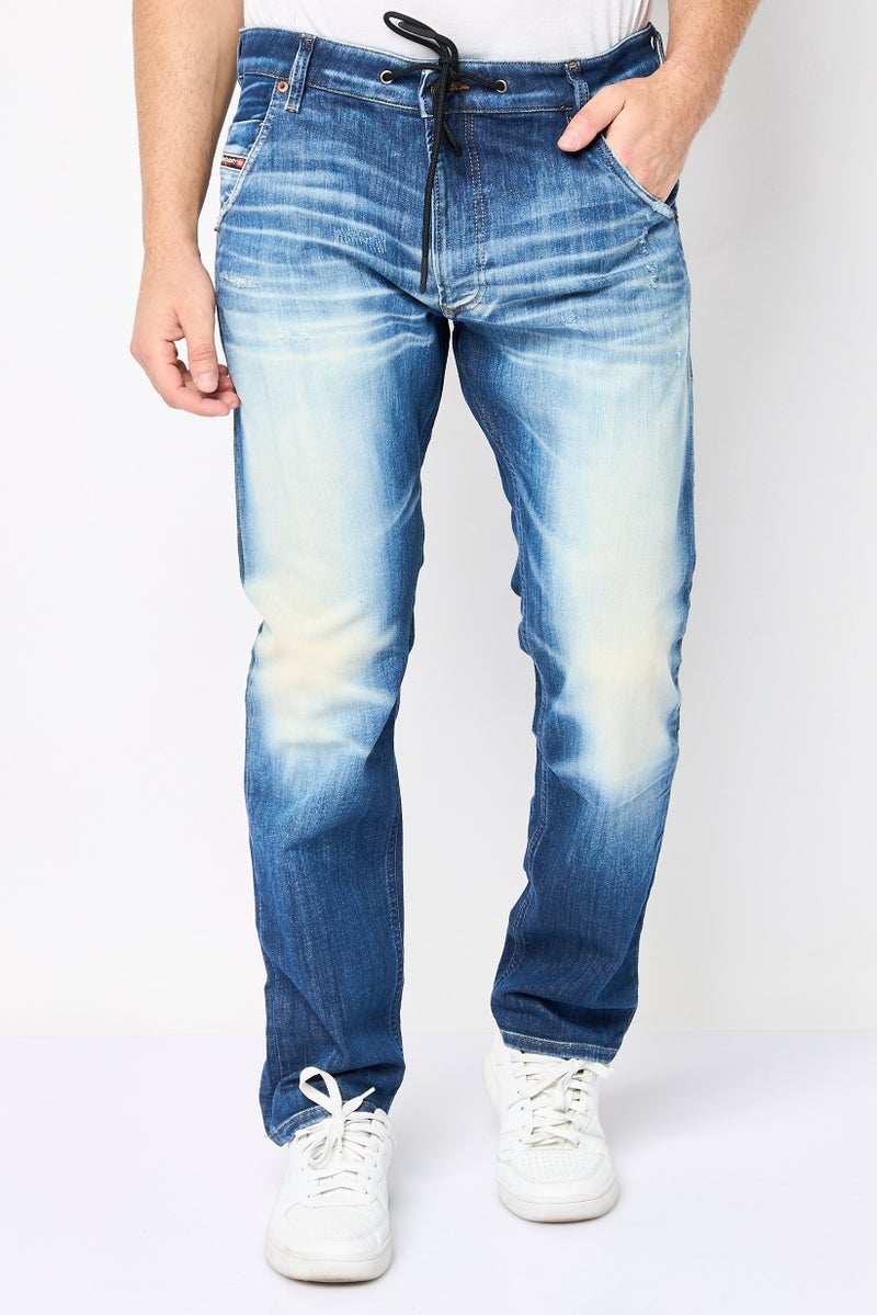 DIESEL Men Stretch Fit Washed Stretchable Denim, Blue  - Image 1