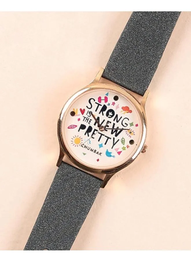 تشامباك Strong Is The New Pretty Wrist Watch, Leather Strap