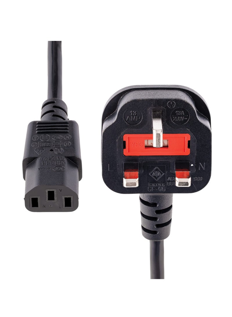 VIUAUAX (1.8m) UK Computer Power Cable, 18AWG, BS 1363 to C13, 10A 250V, Black Replacement AC Power Cord, Kettle Lead / UK Power Cord, PC Power Supply Cable, TV/Monitor Power Cable - Image 4
