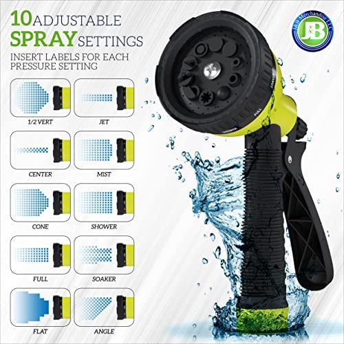 J B J&B XpandaHose 50ft Expandable Garden Hose with Holder - Heavy Duty Superior Strength 3750D - 4 -Layer Latex Core - Extra Strong Brass Connectors and 10 Spray Nozzle w/Storage Bag (Black 50) - Image 4
