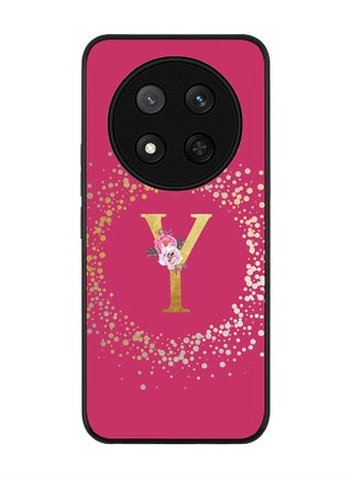Custom Monogram Floral - Y ( Deep Pink )