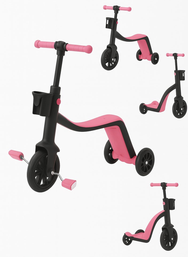 3-in-1 Convertible Kids Scooter & Tricycle – Foldable Ride-On Toy with Adjustable Seat and Handlebar – Balance Bike, Pedal Trike & Kick Scooter in One – For Toddlers and Preschoolers  - Image 1