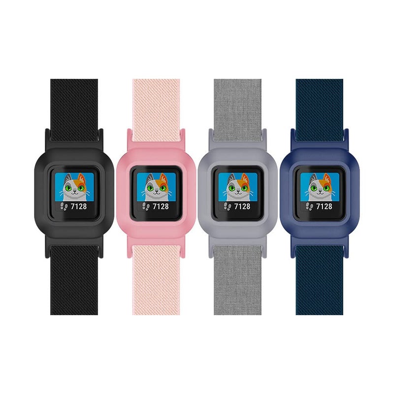 C2D JOY Stretchy Loop Nylon Strap Compatible with Garmin vivofit Jr 3 Bands Watch Adjustable Elastic Sport Wristband - Black - Image 3