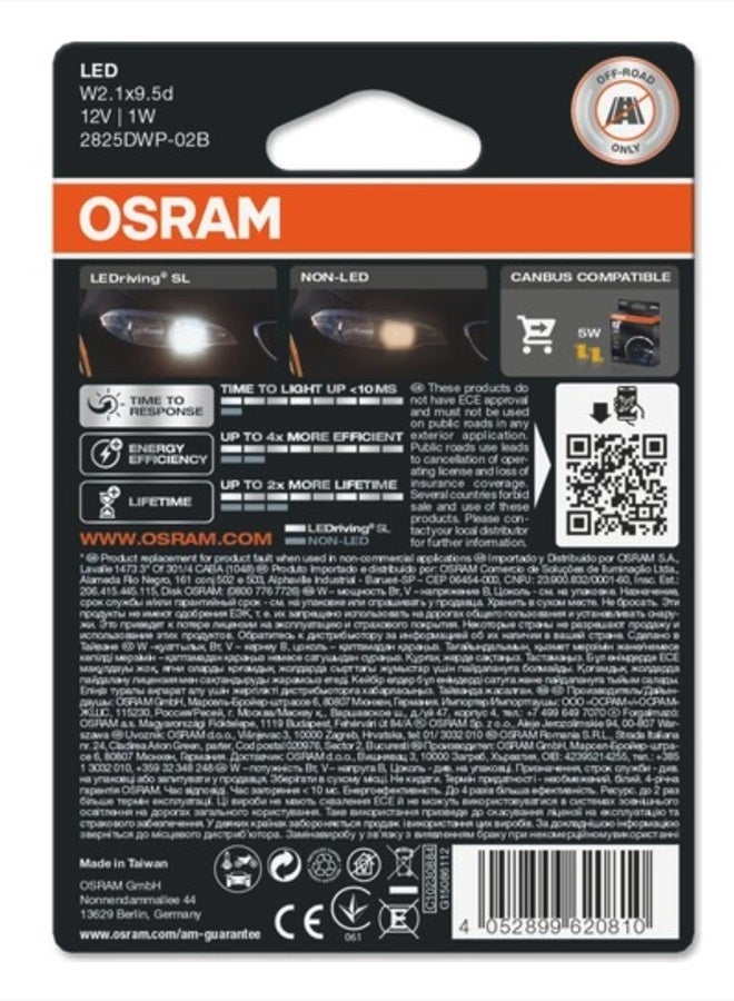 OSRAM LEDriving® SL، ≜ W5W، أبيض 6000K، مصابيح إشارة LED، للطرق الوعرة فقط، غير ECE، نفطة مزدوجة  - Image 3