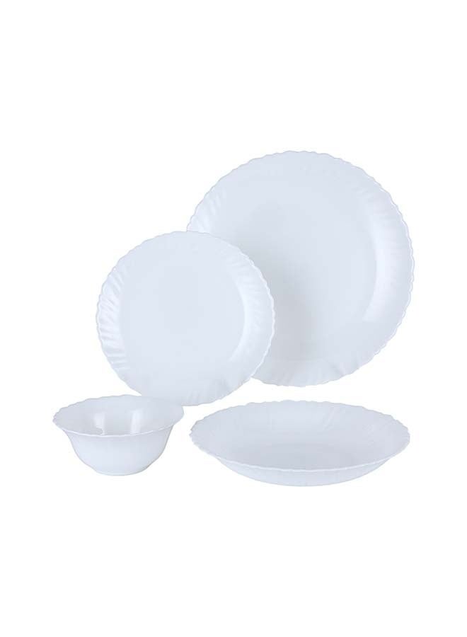 Royalford 16 Pieces Classic Opalware Dinner Set RF12397 Includes Dinner Deep And Dessert Plates And Serving Bowls Dishwasher-Safe, Freezer and Microwave Safe - Image 1