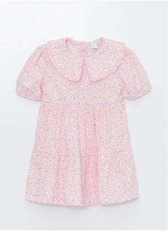 LC WAIKIKI Bebe Collar Short Sleeve Floral Patterned Baby Girl Dress  - Image 4