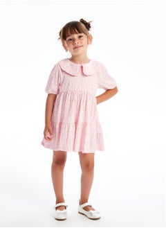 LC WAIKIKI Bebe Collar Short Sleeve Floral Patterned Baby Girl Dress  - Image 3