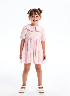 LC WAIKIKI Bebe Collar Short Sleeve Floral Patterned Baby Girl Dress  - Image 1
