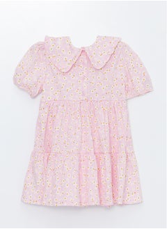 LC WAIKIKI Bebe Collar Short Sleeve Floral Patterned Baby Girl Dress  - Image 5