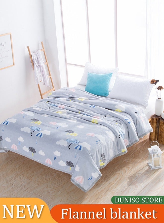 DUNISO Flannel blanket, wool thickened edge wrapped sofa blanket, nap blanket, suitable for all seasons, suitable for beds, sofas, and furniture, 1.5 * 2m ﻿ - Image 1
