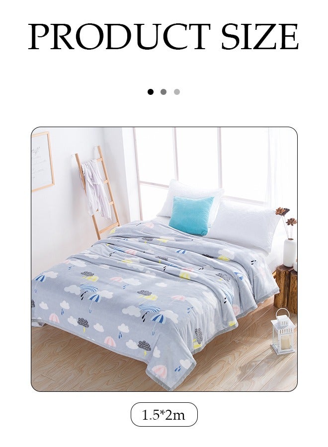 DUNISO Flannel blanket, wool thickened edge wrapped sofa blanket, nap blanket, suitable for all seasons, suitable for beds, sofas, and furniture, 1.5 * 2m ﻿ - Image 2
