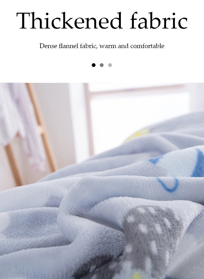 DUNISO Flannel blanket, wool thickened edge wrapped sofa blanket, nap blanket, suitable for all seasons, suitable for beds, sofas, and furniture, 1.5 * 2m ﻿ - Image 5