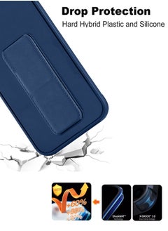 Wtech Hand Grip Foldable Magnetic Kickstand Wrist Strap Finger Grip With Built-in Iron Case Cover For vivo V30 Lite 5G 2023 Navy Blue  - Image 5