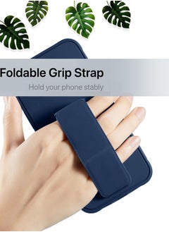 Wtech Hand Grip Foldable Magnetic Kickstand Wrist Strap Finger Grip With Built-in Iron Case Cover For vivo V30 Lite 5G 2023 Navy Blue  - Image 2
