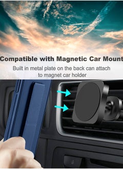 Wtech Hand Grip Foldable Magnetic Kickstand Wrist Strap Finger Grip With Built-in Iron Case Cover For vivo V30 Lite 5G 2023 Navy Blue  - Image 3