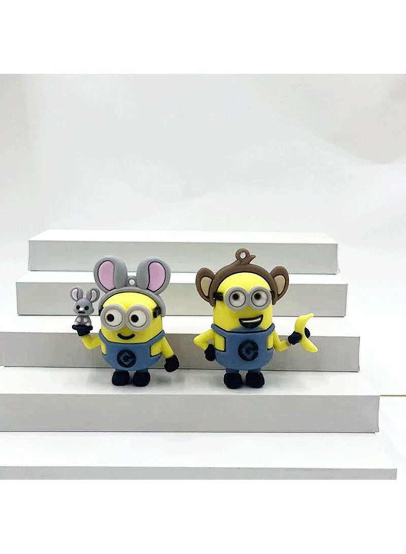 12-Piece Minions Figurines Model Desktop Decorations Model Toys Keychain Pendant - Image 3