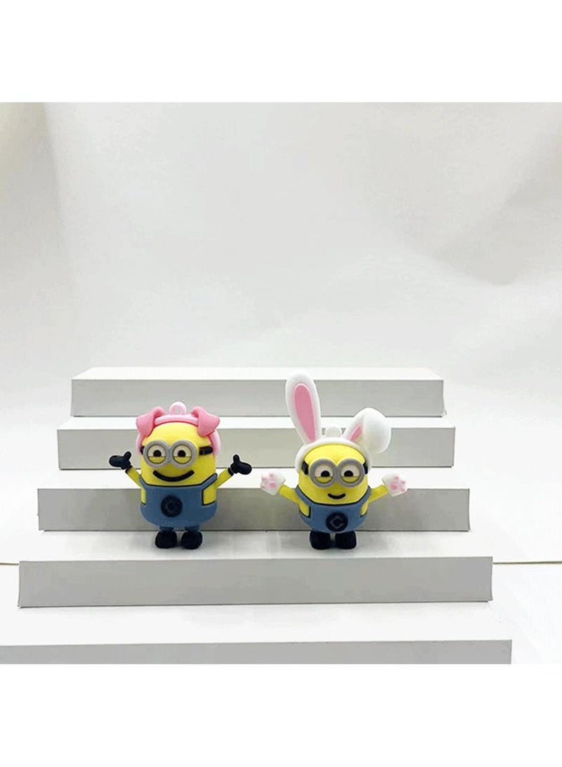 12-Piece Minions Figurines Model Desktop Decorations Model Toys Keychain Pendant - Image 4