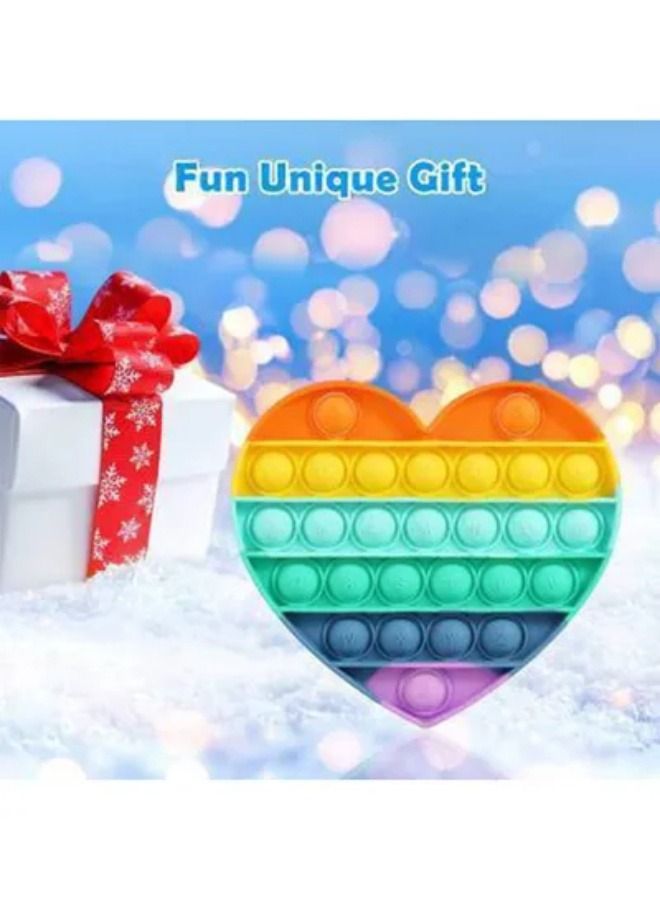 XiuWoo High-Quality Heart Shaped Push Pop Bubble Sensory Fidget Stress Relieve Squeeze Squishy Toy