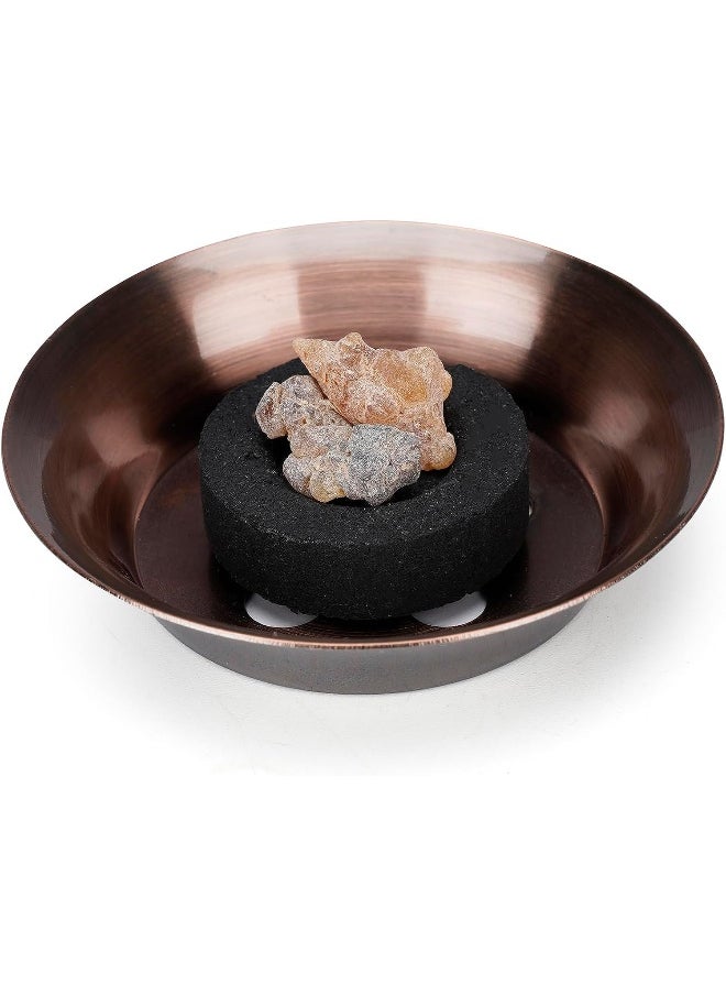 SAQOWARE - Saqoware Premium Metal Frankincense Resin Incense Burner, Incense Censer, Portable Bakhoor Burner,  Bakhoor Burner, Myrrh Burner with Tongs for Yoga, Spa Aromatherapy - Image 1