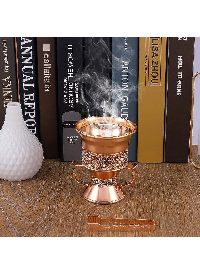 SAQOWARE - Saqoware Premium Metal Frankincense Resin Incense Burner, Incense Censer, Portable Bakhoor Burner,  Bakhoor Burner, Myrrh Burner with Tongs for Yoga, Spa Aromatherapy - Image 1