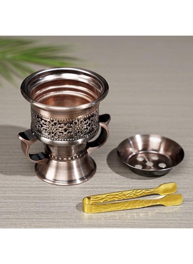 SAQOWARE - Saqoware Premium Metal Frankincense Resin Incense Burner, Incense Censer, Portable Bakhoor Burner,  Bakhoor Burner, Myrrh Burner with Tongs for Yoga, Spa Aromatherapy - Image 1