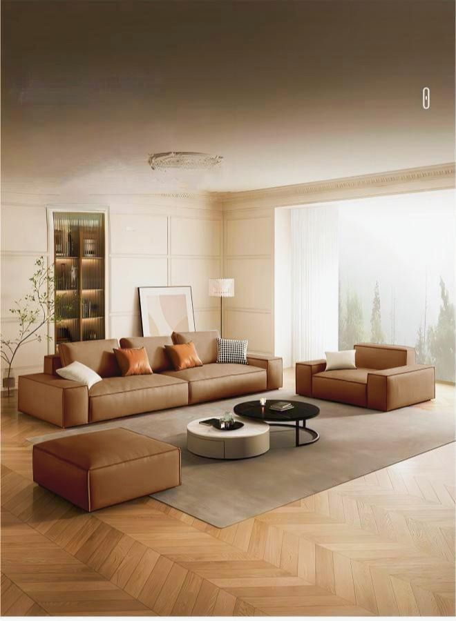 AAF FURNITURE Light Luxury Style Furniture Sofa Set Brown Without Pillow - Image 5
