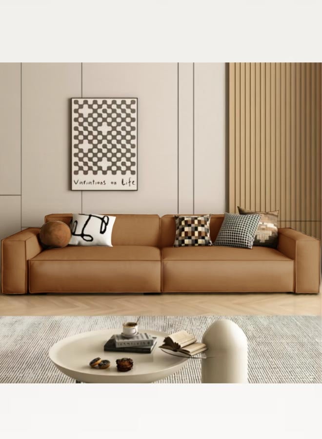 AAF FURNITURE Light Luxury Style Furniture Sofa Set Brown Without Pillow - Image 4
