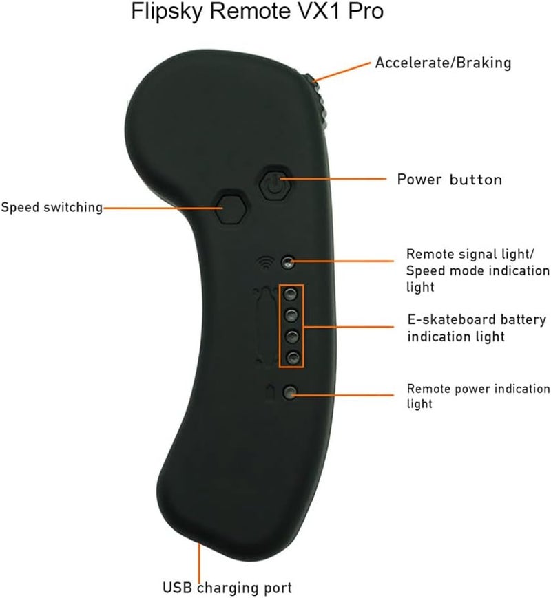 Flipsky 2.4Ghz Remote VX1 for DIY Electric Skateboard/Long Board Remote Controller with Receiver Universal (for Non VESC Version) - Image 3