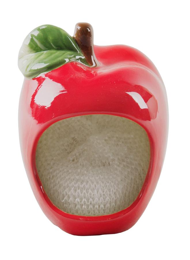Home Essentials & Beyond Dish Sponge Holder, Red Apple Scrubby by Home Essentials & Beyond Kitchen Sponge Caddy Includes A Nylon Non-Scratch Dish Scrubber. - Image 3