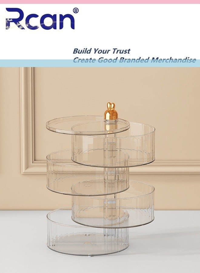 Rcan 4 Tier Serving Platters 360°nuts plate with lid Multi purpose Food Organizer and Storage Platter Portable Snackle Box for Fruits Snacks Veggie Charcuterie Fridge Organizer - Image 4