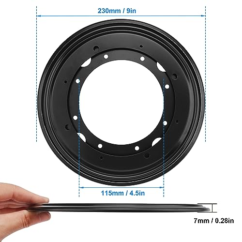 GENHAKON 6 PCS 9 Inch Black Lazy Susan Turntable Bearing Plate, Lazy Susan Bearings Base, Lazy Susan Hardware, Easy Installation, Solid Metal Construction, for Home and Industrial, by GENHAKON - Image 2