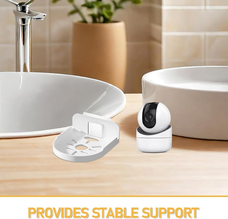 Zerodeko Adhesive Wall Shelf Storage Holder for Monitor Camera Bracket Small Punch-Free Floating Shelf White Bathroom Wall Mount Organizer - Image 2