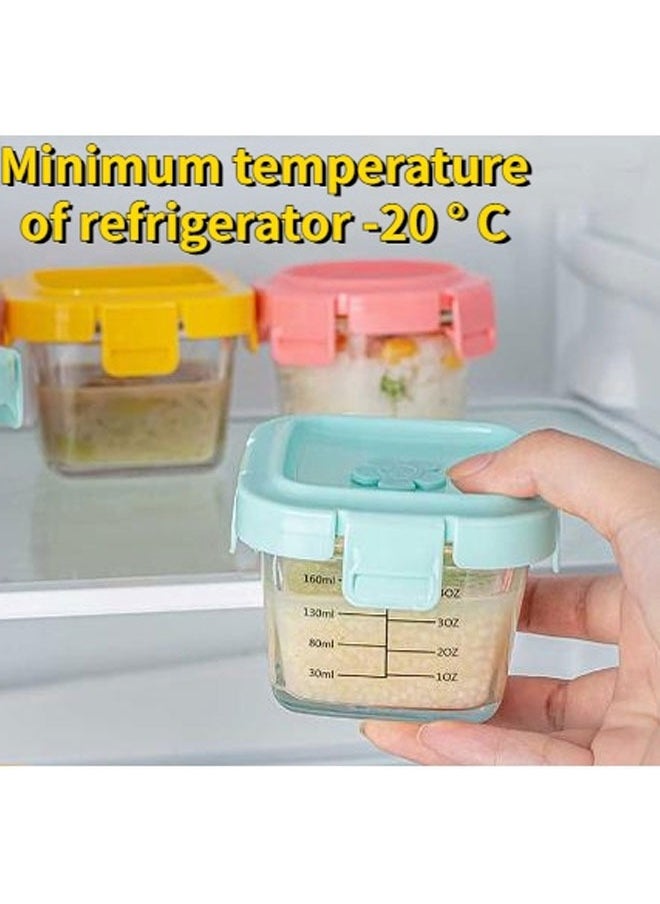Berma Baby Glass Baby Food Storage Jars w/ Lids ( Snack, Reusable Small Containers, Breast Milk, Fridge, Freezer, Microwave & Dishwasher Safe, Essential Must Have for Infants Grenn  - Image 2