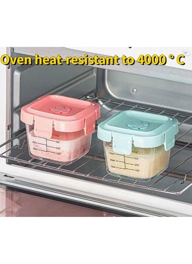 Berma Baby Glass Baby Food Storage Jars w/ Lids ( Snack, Reusable Small Containers, Breast Milk, Fridge, Freezer, Microwave & Dishwasher Safe, Essential Must Have for Infants Grenn  - Image 3