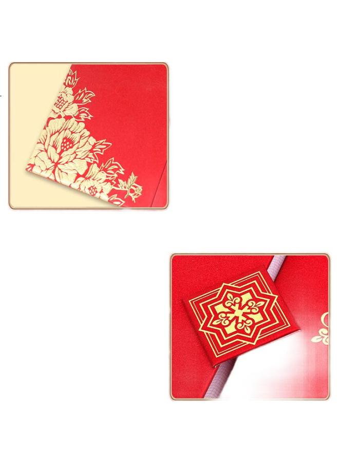 Befon A4/5 High-Quality Honor Appointment Letter, Tri-Fold Vertical Appointment Certificate, Commission Document, With 6 Printable Inner Pages, Red, 7342 - Image 1