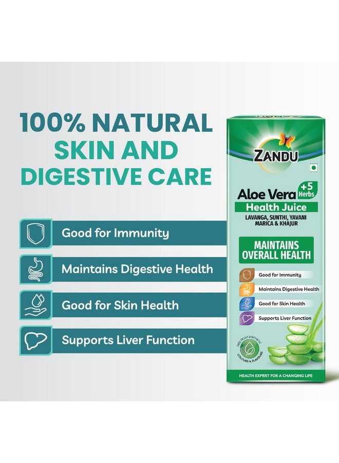 Zandu Aloe Vera + 5 Herbs Health Juice | Ayurvedic Immunity Booster | Good for Digestive Health, Skin Health & Liver Function | No Added Sugar (1000ml) - Image 4