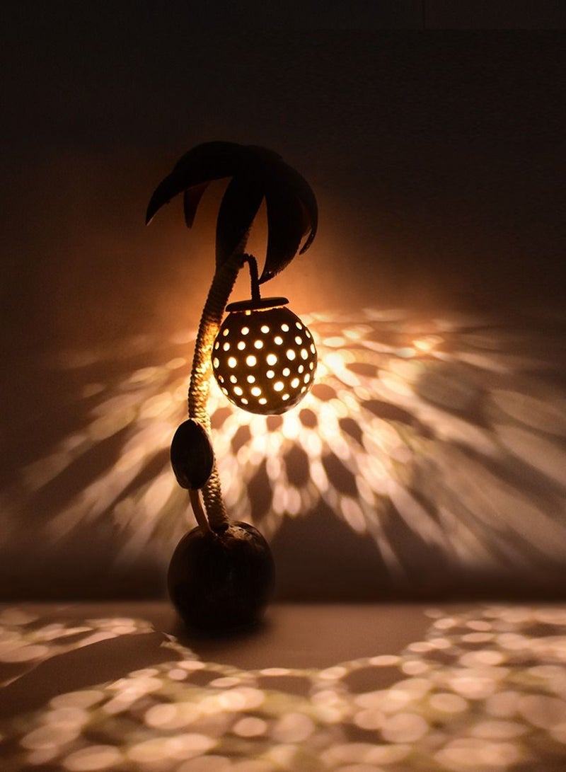 N & H 1 Ball Tree Design Coconut Shell Table Lamp - Image 1