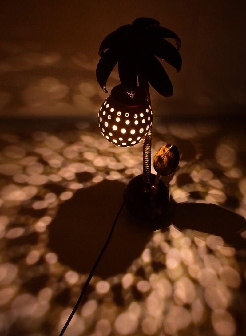 N & H 1 Ball Tree Design Coconut Shell Table Lamp - Image 3