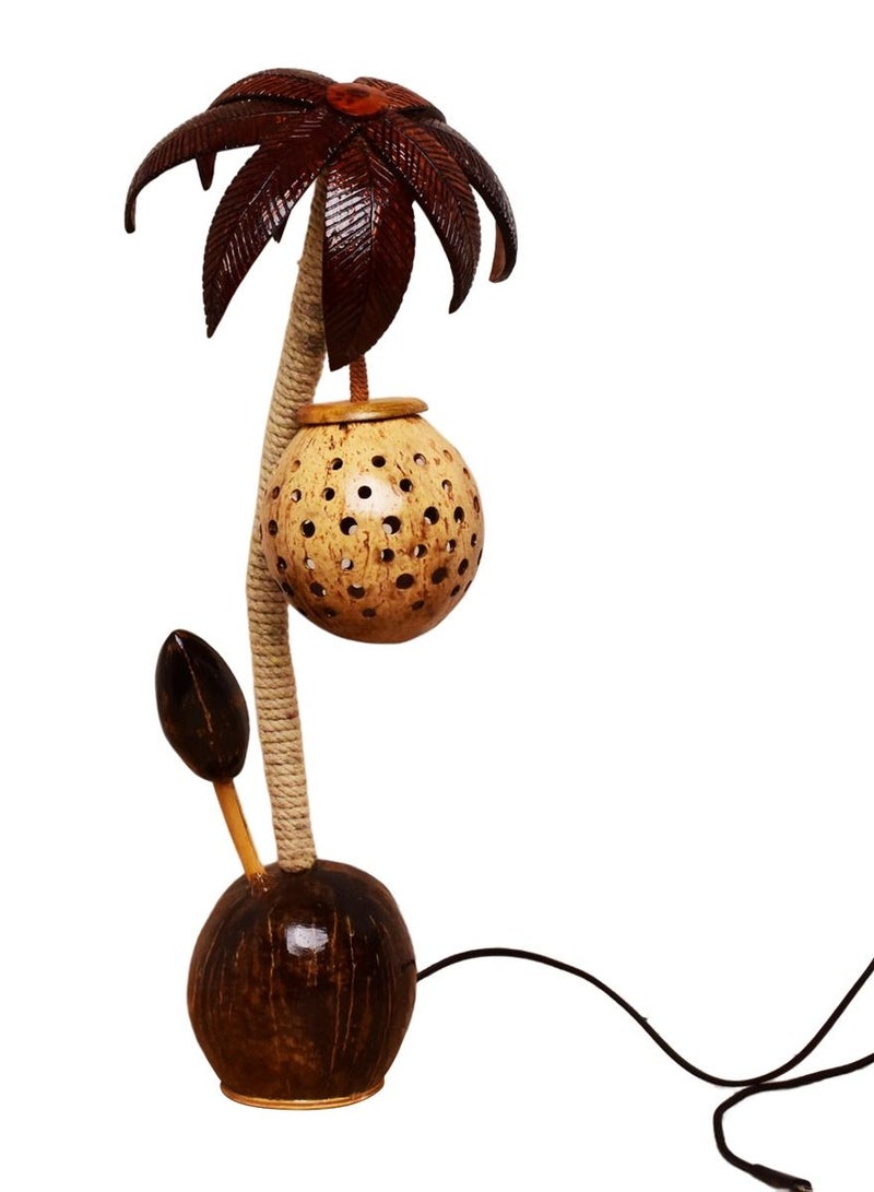 N & H 1 Ball Tree Design Coconut Shell Table Lamp - Image 4